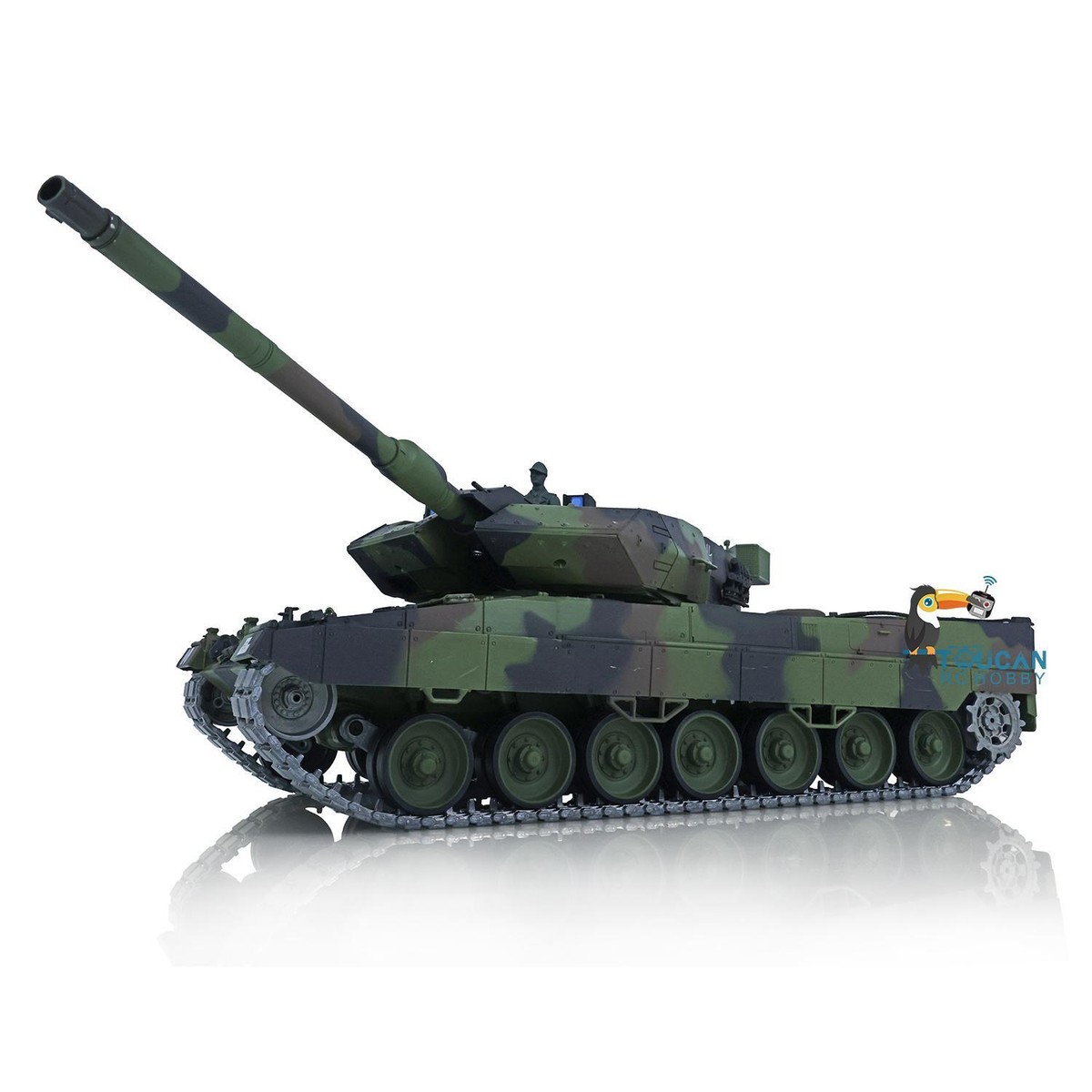 2.4G Henglong 1/16 7.0 Leopard2A6 RC Tank 3889 Metal Gearbox Suspensio