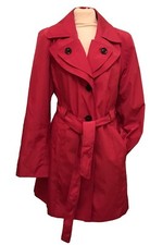 London Fog Red Lightweight Tie Belt Mac Coat Size L Chest 38”