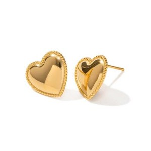 Authentic Luxury 18k Gold Plated Women’s Heart Shaped Titanium Earrings