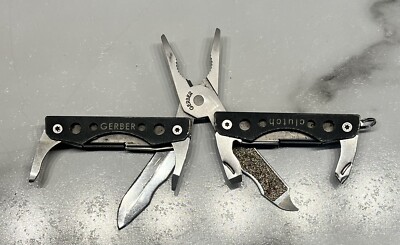 Gerber Clutch Gray Mini Multi Tool Needle nose Plier Wire Cutter Knife File