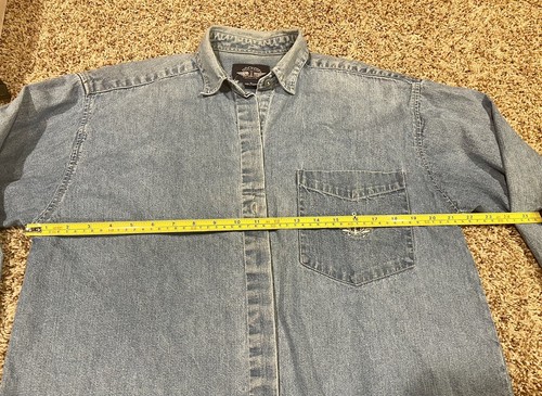 Vintage 90s Dockers Levi’s Denim Shirt Women’s Medium Embroidered Logo - Picture 14 of 20
