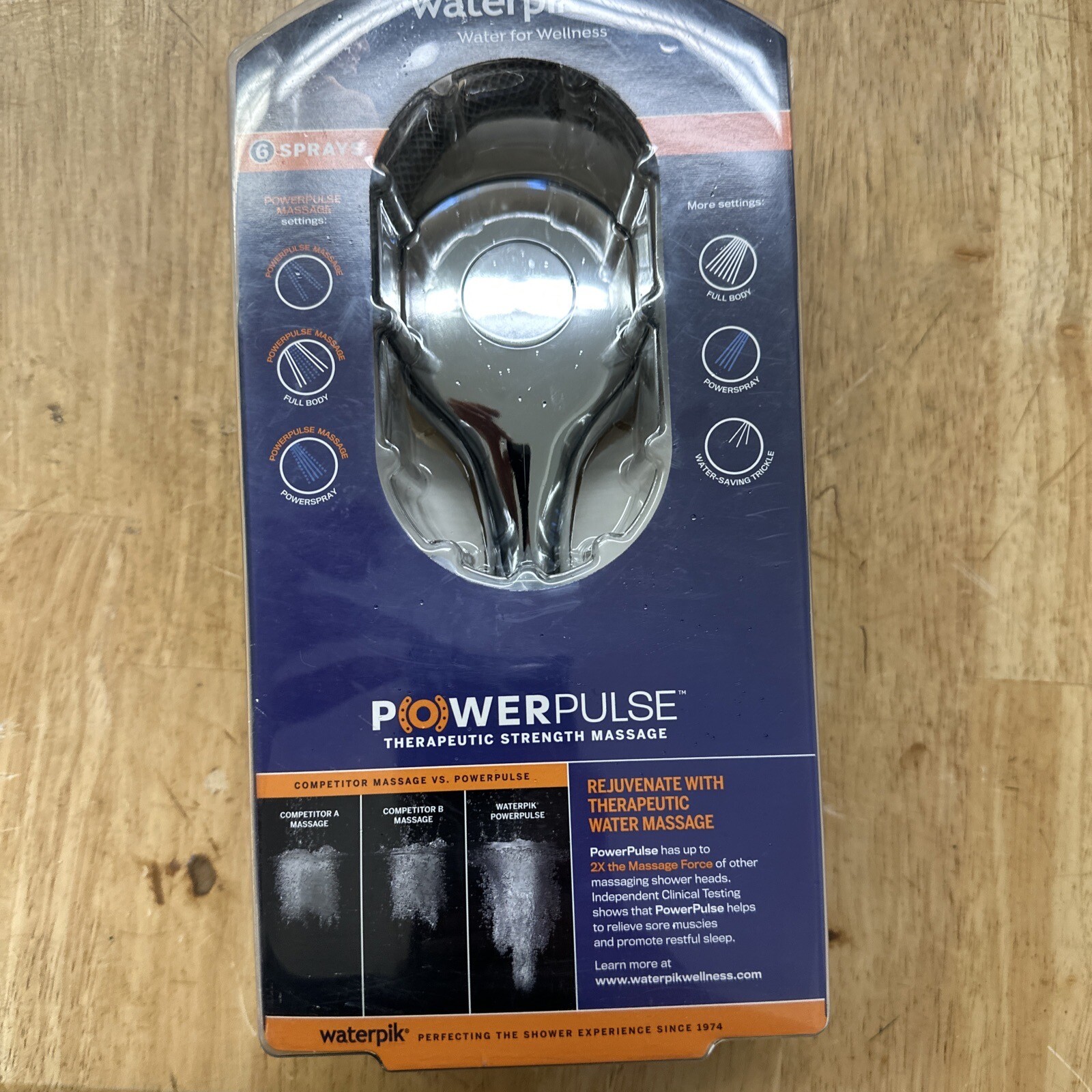 Waterpik PowerPulse 6Spray Shower head XAU643E Therapeutic Strength Massage eBay