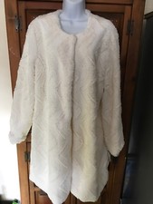 Nwt Fever Ivory Faux Fur Long Jacket Size Xl