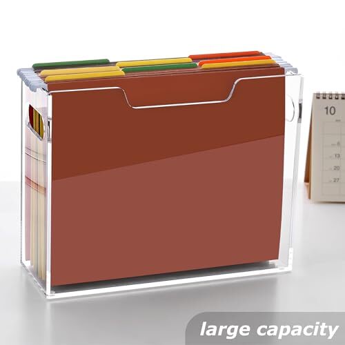 Hanging File Box Size Acrylic Hanging File Organizer, Clear Portable Letter - Picture 8 of 8