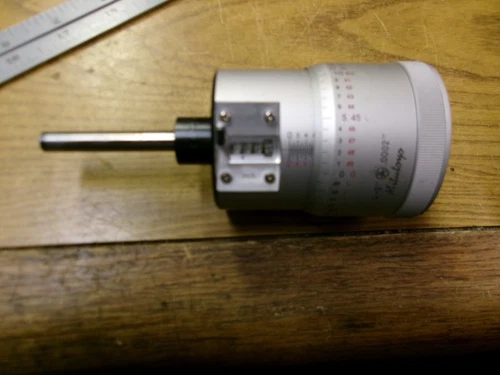 MITUTOYO MICROMETER HEAD 2" DIAMETER 0-2" TRAVEL .0002" READING #297-201-01