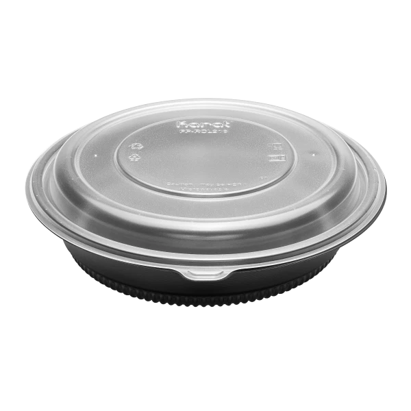 Karat 32 oz. PP Round Microwaveable Container, Black - 150 ct, FP-RC32B - Image 4 of 4