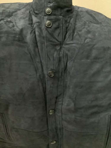 Gilet PETER MILLAR Crown in lana scamosciata con zip intera colore navy nuovo con etichette $698 taglia XL - Foto 2 di 9