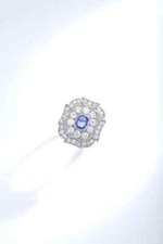 Oval Cut Blue Sapphire Round Cut White Cubic Zirconia Wonderful Ring In Silver