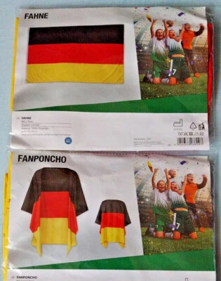Deutschland Fan-Poncho Schal Fahne Fanartikel, Schwarz-Rot-Gold, EM/WM/Olympia