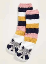Raccoon Fuzzy Cozy Socks -  Women's - old navy - Raccoons - New with tag