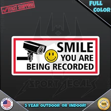 Smile You Are Being Recorded Camera WARNING Window Door VINYL DECAL STICKER 083