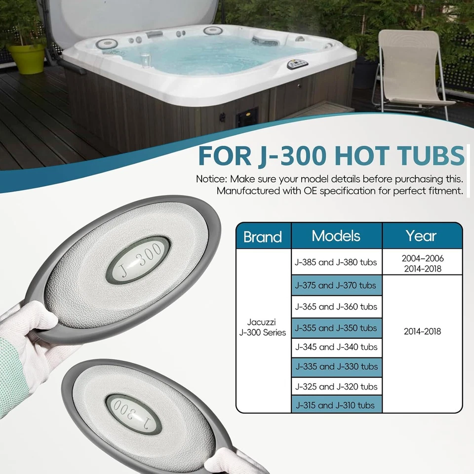 4件套按摩浴缸替换件2014-2020 J-300枕头2472-824 — 第 4/4 张图片