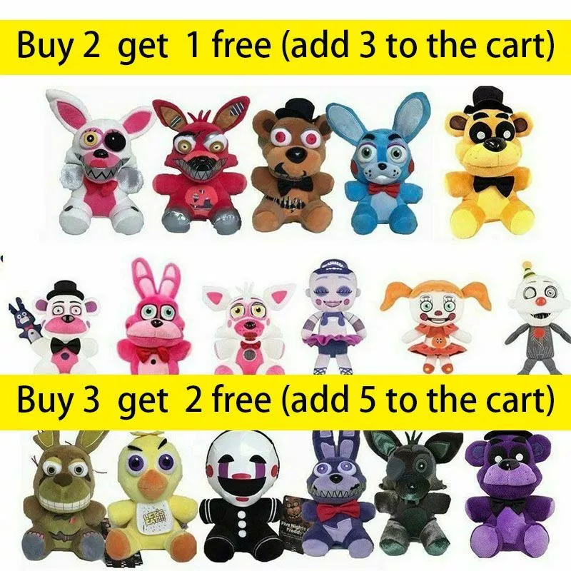 FNAF Five Nights at Freddy's Plushie Toys Plush Bear Foxy Bonnie Chica Gift