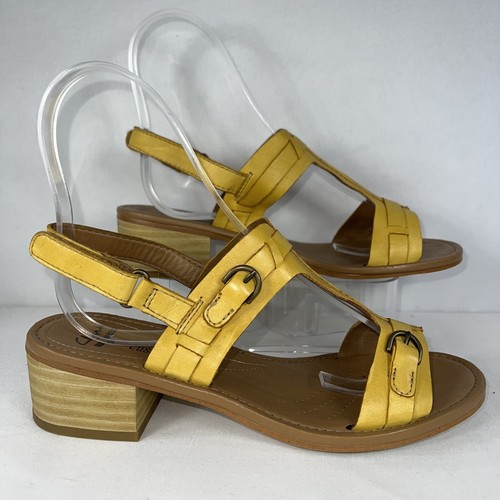 yellow 2 strap sandals