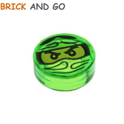 2 X Lego pb047 Plate Ninjago Green Tile 1x1 Lloyd Pattern New New Ebay