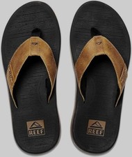 REEF Men's SANTA ANA LE Sandals - Black/Tan - C18103 - Size 8 - NWT