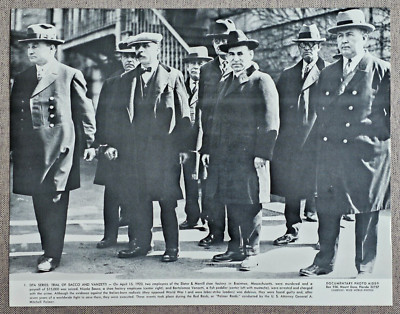 VINTAGE 11x14 PHOTO SACCO AND VANZETTI IN CUSTODY BRAINTREE BOSTON MASSACHUSETTS
