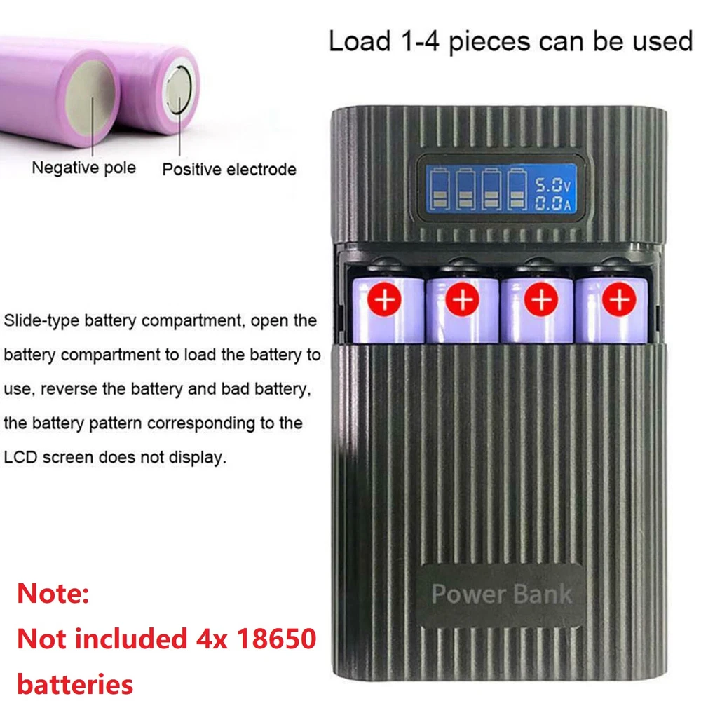 Power Bank Case Kit 4x18650 Battery Charger DIY Box 2x USB For Mobile Phone D Power Bank Case Kit 4x18650 Battery Charger DIY Box 2x USB For Mobile Phone D