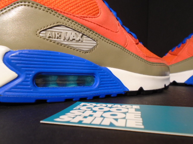 NIKE AIR MAX 90 ESSENTIAL ORANGE BAMBOO BEIGE WHITE COBALT BLUE