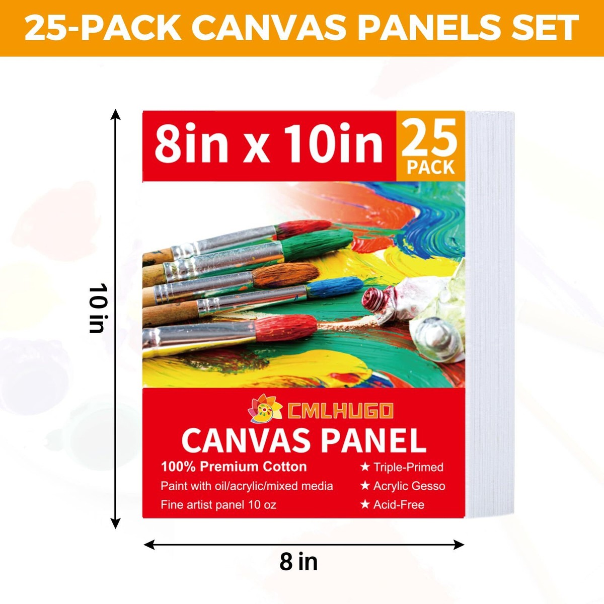 8 Pack 8 * 10in Canvas Boards For Sale 8 Pack 8x10 Inch Canvas Boards ...