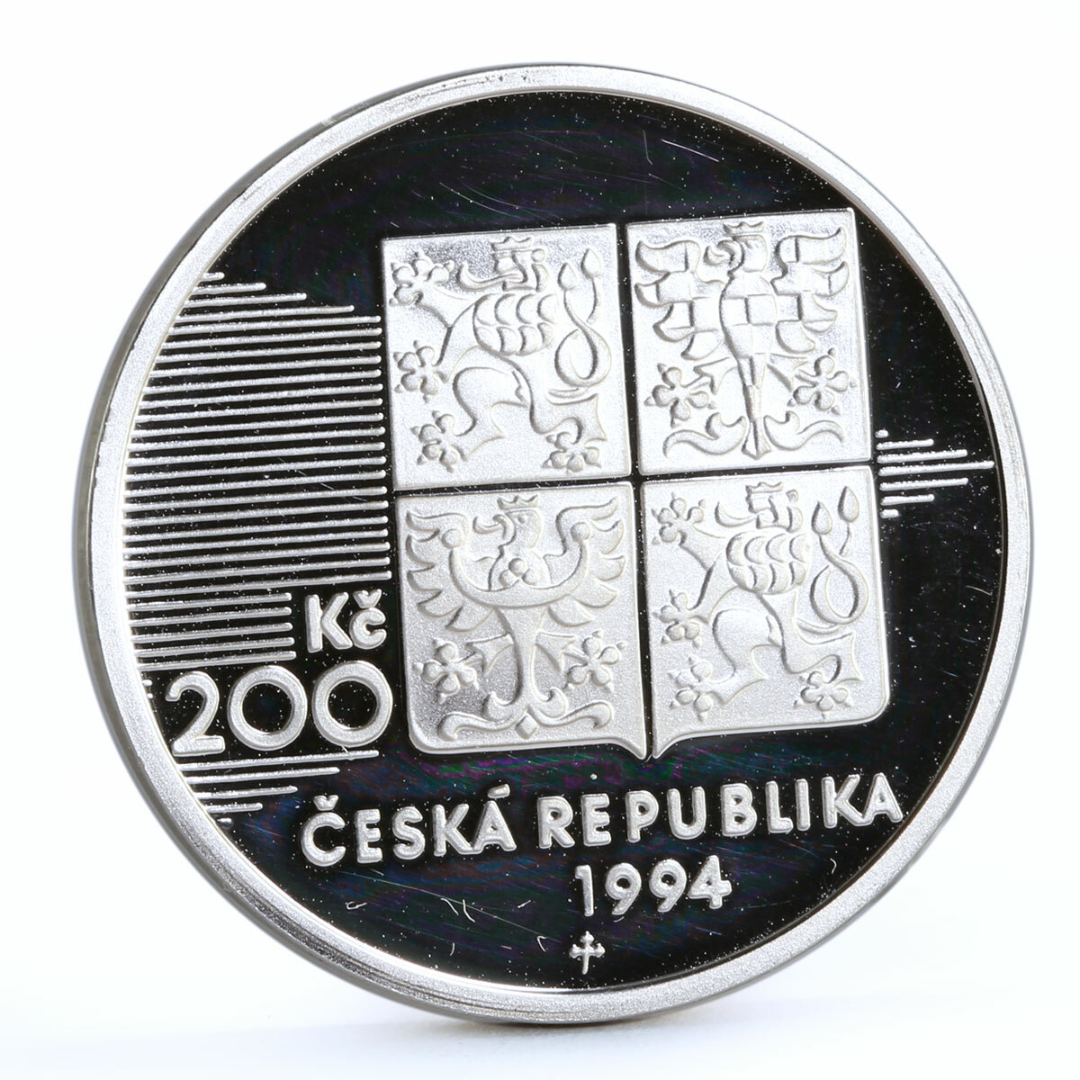 Czech Republic 200 korun WWII Landing in Normandia Aviation silver