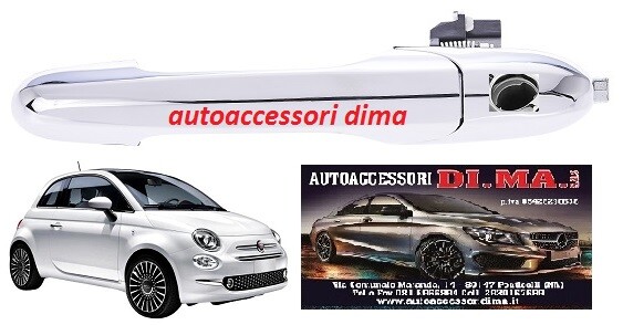 MANIGLIA PORTA ESTERNA SX CROMATA FIAT 500 DAL 2015> CON FORO CHIAVE NUOVA