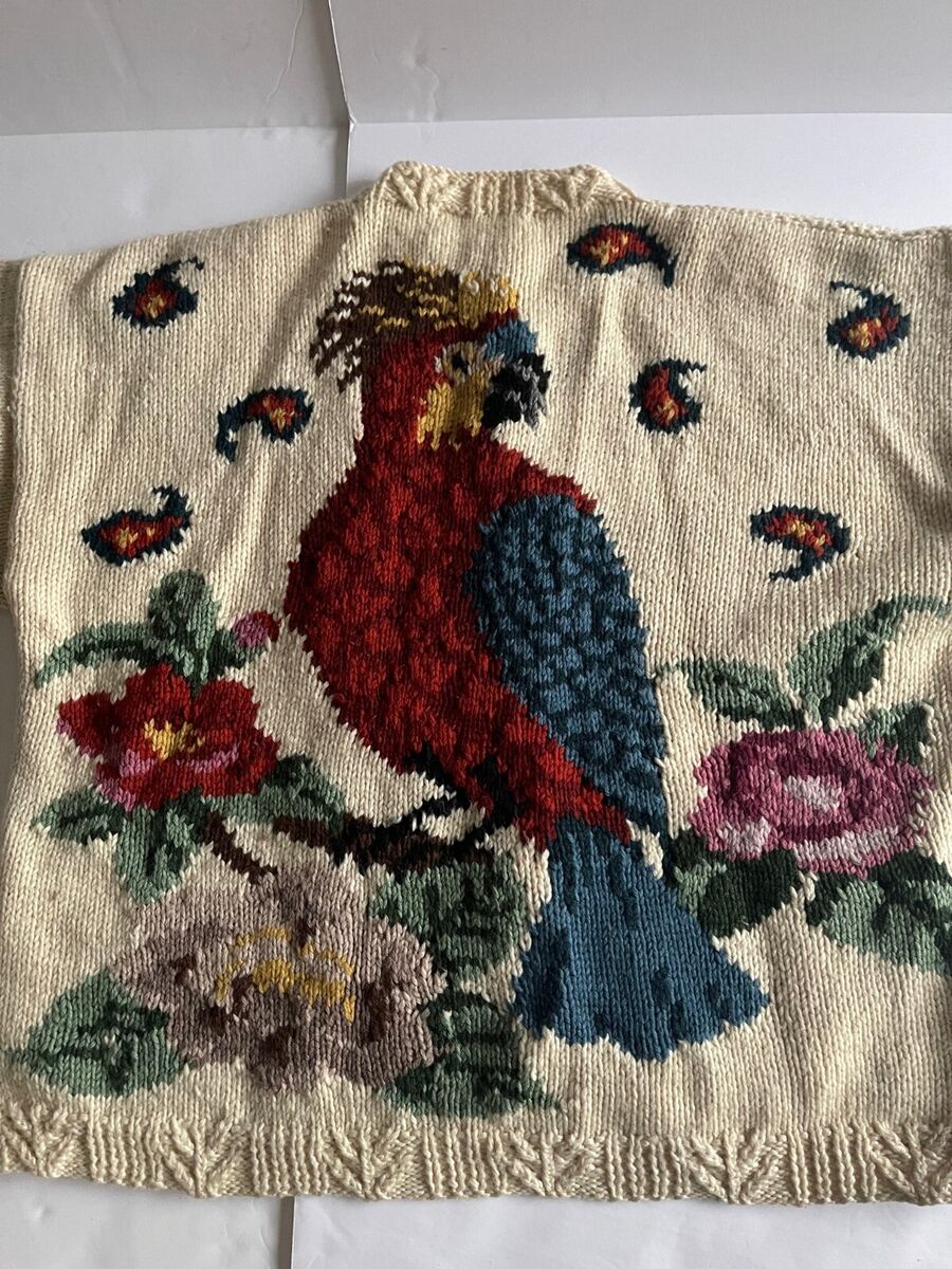 JOSEPH TRICOT VINTAGE ENGLAND HAND KNIT WOOL FLORAL AND JOSEPH TRICOT VINTAGE ENGLAND HAND KNIT WOOL FLORAL AND