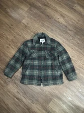 Vintage Woolrich Jacket Mens Size Large Full Zip Wool Blanket Fleece Made In USA