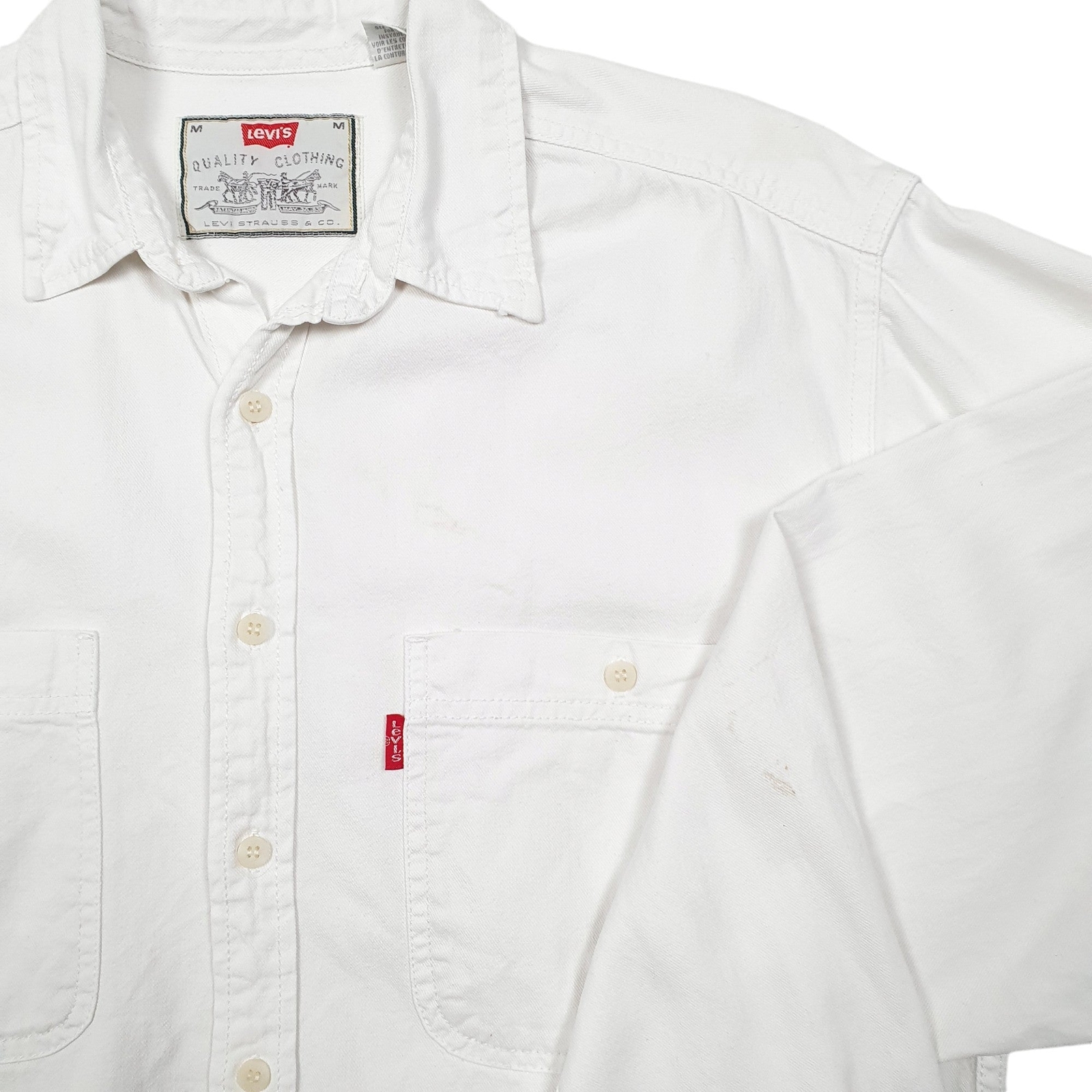 LEVIS White Shirt Denim Jeans Vintage Overshirt Shacket Long Sleeve Casual M image 4