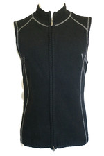 Eddie Bauer Lambswool-Cotton-Nylon full Zip Vest Large