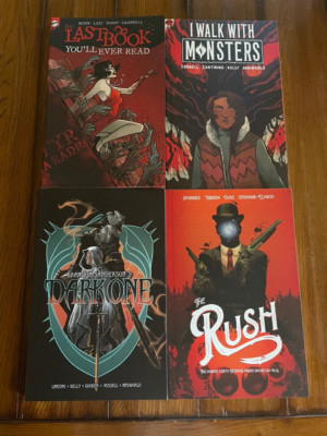 MIXED LOT OF 4 VAULT TPBS DARK ONE RUSH WALK WITH MONSTERS LAST BOOK NM
