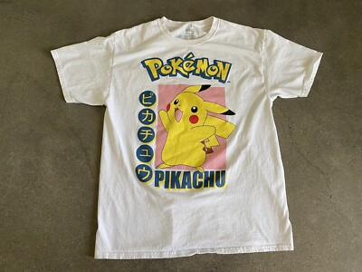 Pokemon Pikachu t-shirt white men's sz L | eBay