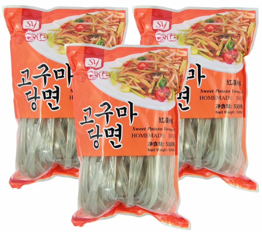 [3x 500g] Breite Süßkartoffel-Vermicelli / Süßkartoffelstärke Nudeln