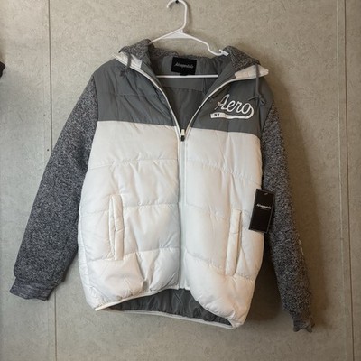 Aeropostale Aero New York NY A87 Jacket Size M Hoodie Logo White