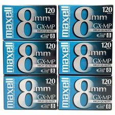 Lot of 6 - Maxell 8mm GX-MP High Quality P6-120 Camcorder Video Cassette Tapes