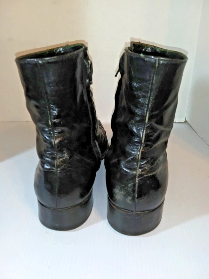 Botas al tobillo Florsheim para hombre talla 10 E anchas de cuero negro con cremallera lateral Foto 3 de 4