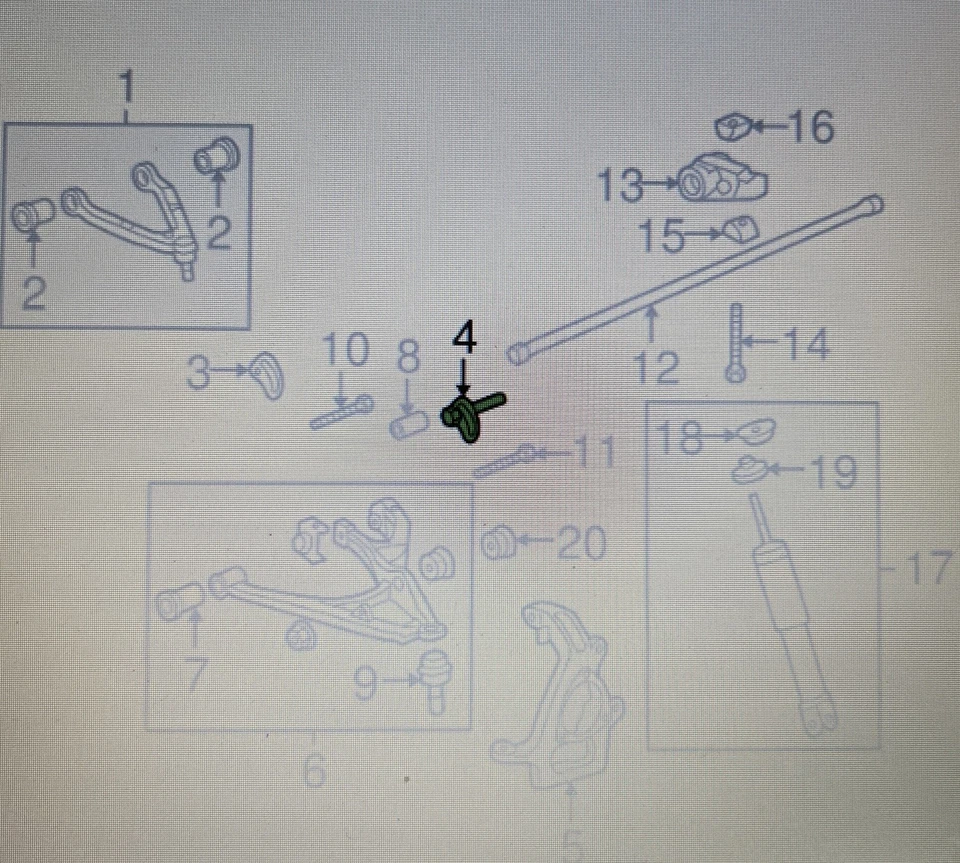正品通用 2004-12 Canyon/Colorado H3 前 LWR 控制臂调节螺栓 11588462 — 第 3/4 张图片