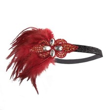 Women Flapper Feather Headband 1920s Theme Party Gatsby Headpiece Costume 20s