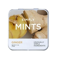Ginger Breath Mints - 180 Pieces, Vegan, Aspartame-Free, Non-GMO, Nausea Relief
