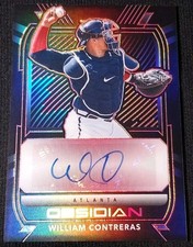2021 Panini Chronicles Baseball William Contreras Obsidian Autograph Red /25
