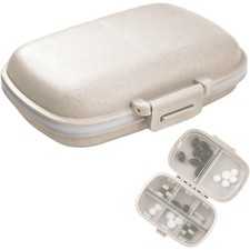 Portable Pill Organizer Case 8 Compartment Small Pill Box for Travel Medicine