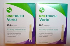 200 ct OneTouch VERIO Test Strips Exp. 4/2027 NEW  SEALED 2 Boxes of 100ct ea 