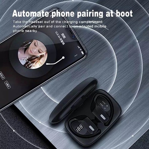 Wireless Bluetooth Earphones Sports Headphones Ear Hook Running Earbuds Headset - Picture 14 of 16