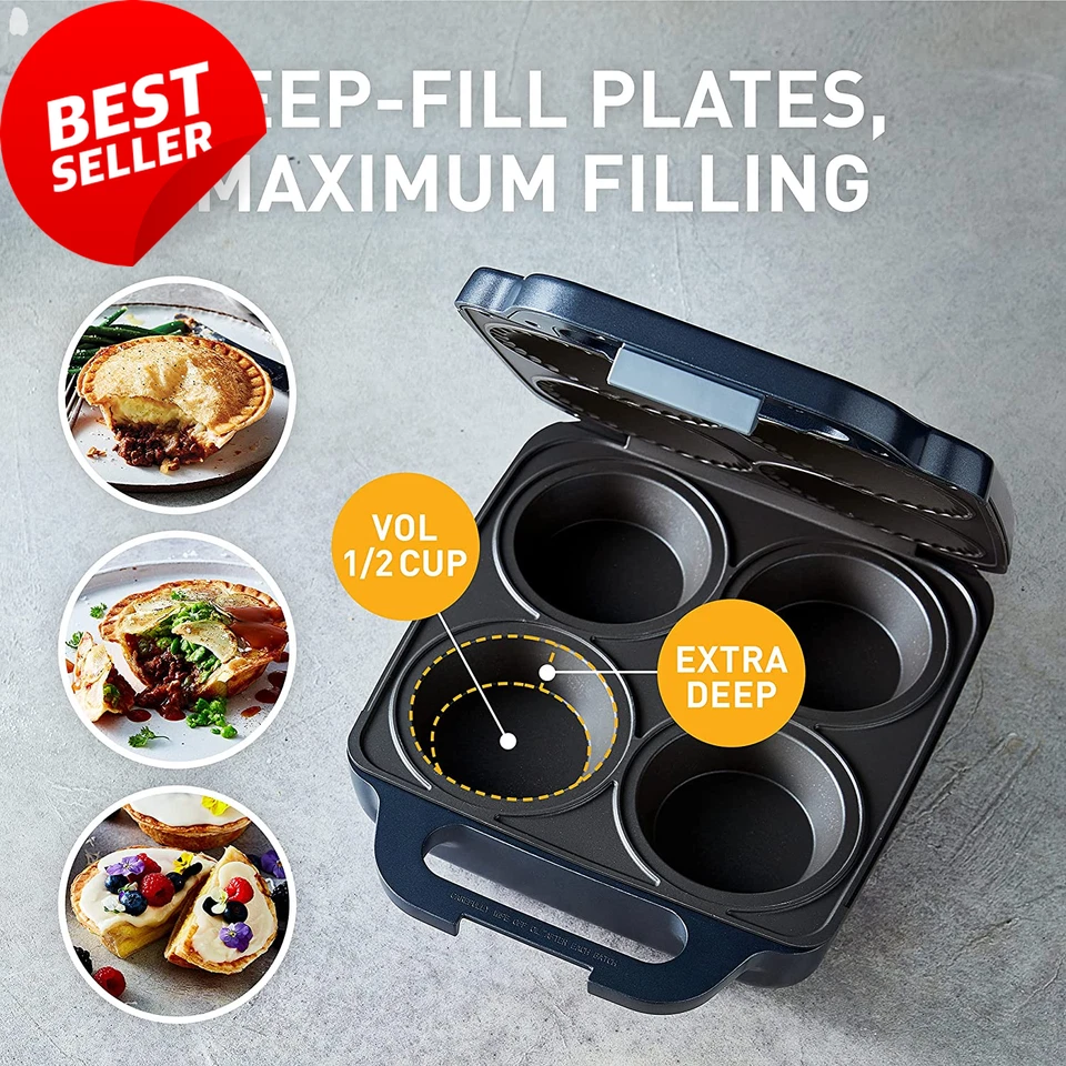 Pie Magic 4 up | Electric Pie Maker, Deep-Fill Plates Make 4 Traditional-Sized C - image 3 of 4