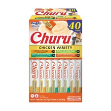 INABA Churu Cat Treats, Grain-Free, Lickable, Squeezable Creamy Pur e Cat
