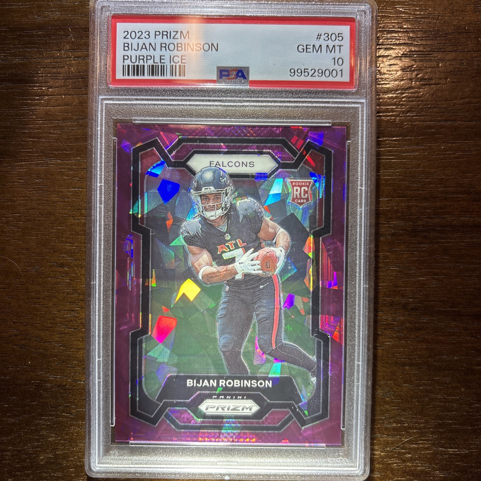 2023 Prizm - Rookie Bijan Robinson #305 Purple Ice Prizm /225 (RC) /225 PSA 10