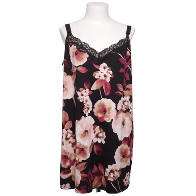 Linea Donatella, Nachtkleid, Größe: XL, Schwarz/Pink/Mehrfarbig #E2g