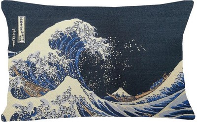 Signare Great Wave Off Wandteppich rechteckig Überwurf Sofa Bett Kissenbezug 30x45cm