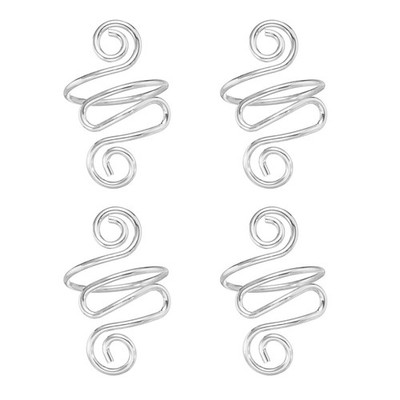 Crochet Ring, Crochet Finger Tension Loops 4Pcs (Silver Tone)