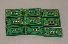 9 x LEGO  MONEY  GREEN 100 NOTE 3069px7